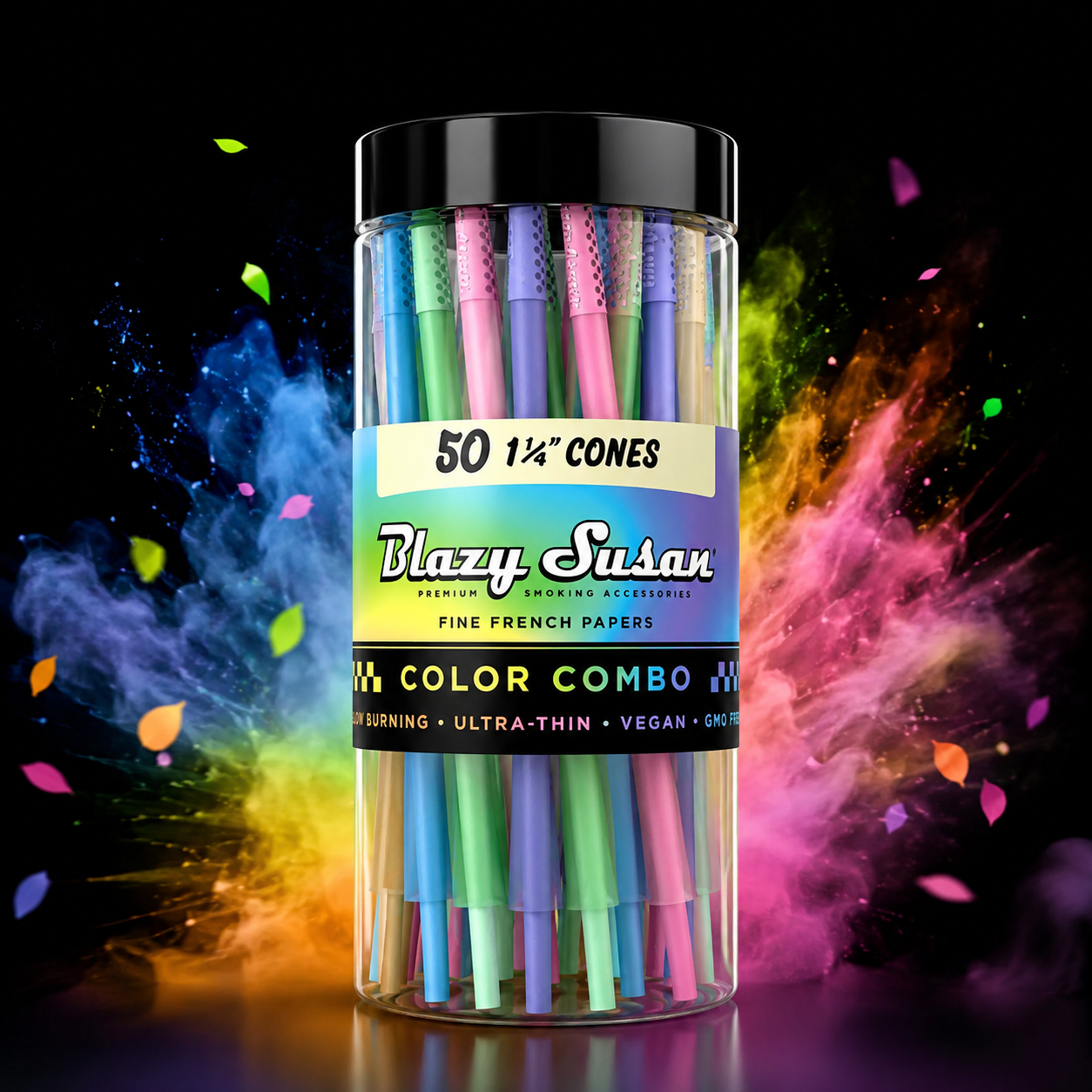 Blazy Susan Color Combo Cones Jar Premium Pre-Rolled Cones